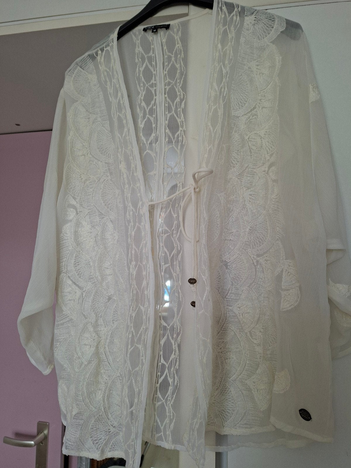 DIDI Transparant Geborduurd Vestje Maat M, Maat 38/40 (M), Wit, DIDI, Ophalen of Verzenden