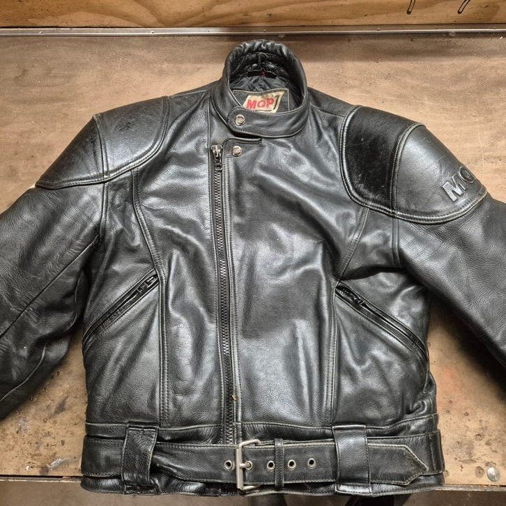 Leren motorjas MQP, maat M, Motoren, Ophalen of Verzenden, Tweedehands, Jas | leer, MQP