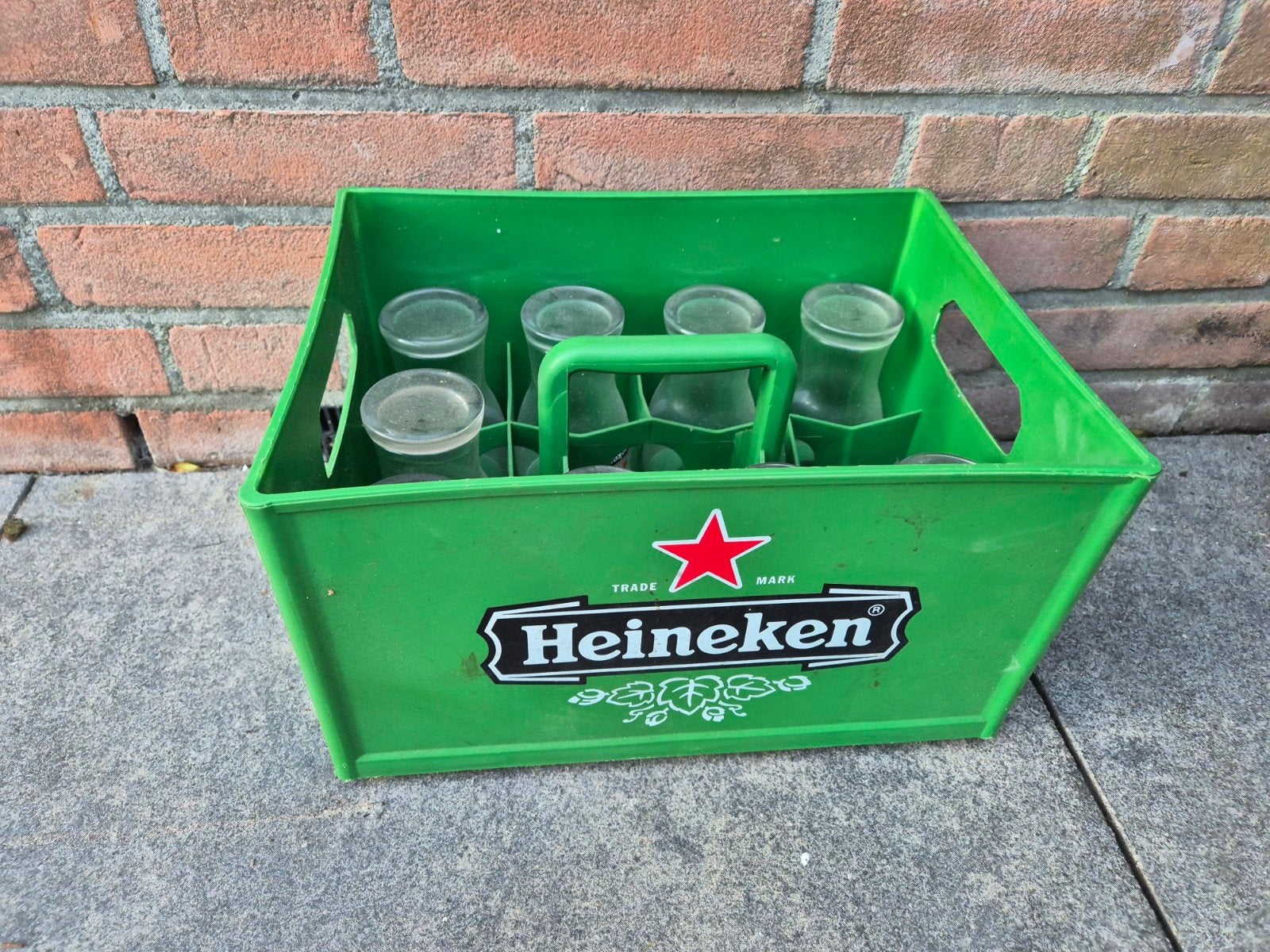 Heineken krat met 7 glazen, Ophalen, Gebruikt, Gebruiksvoorwerp