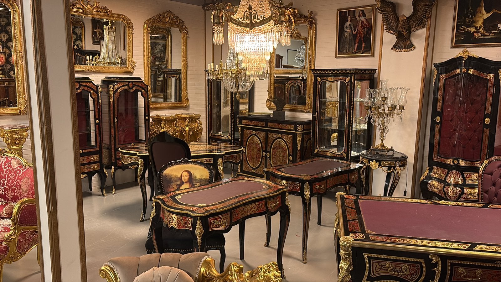 Spiegel barok decoratie boulle meubelen, Ophalen of Verzenden