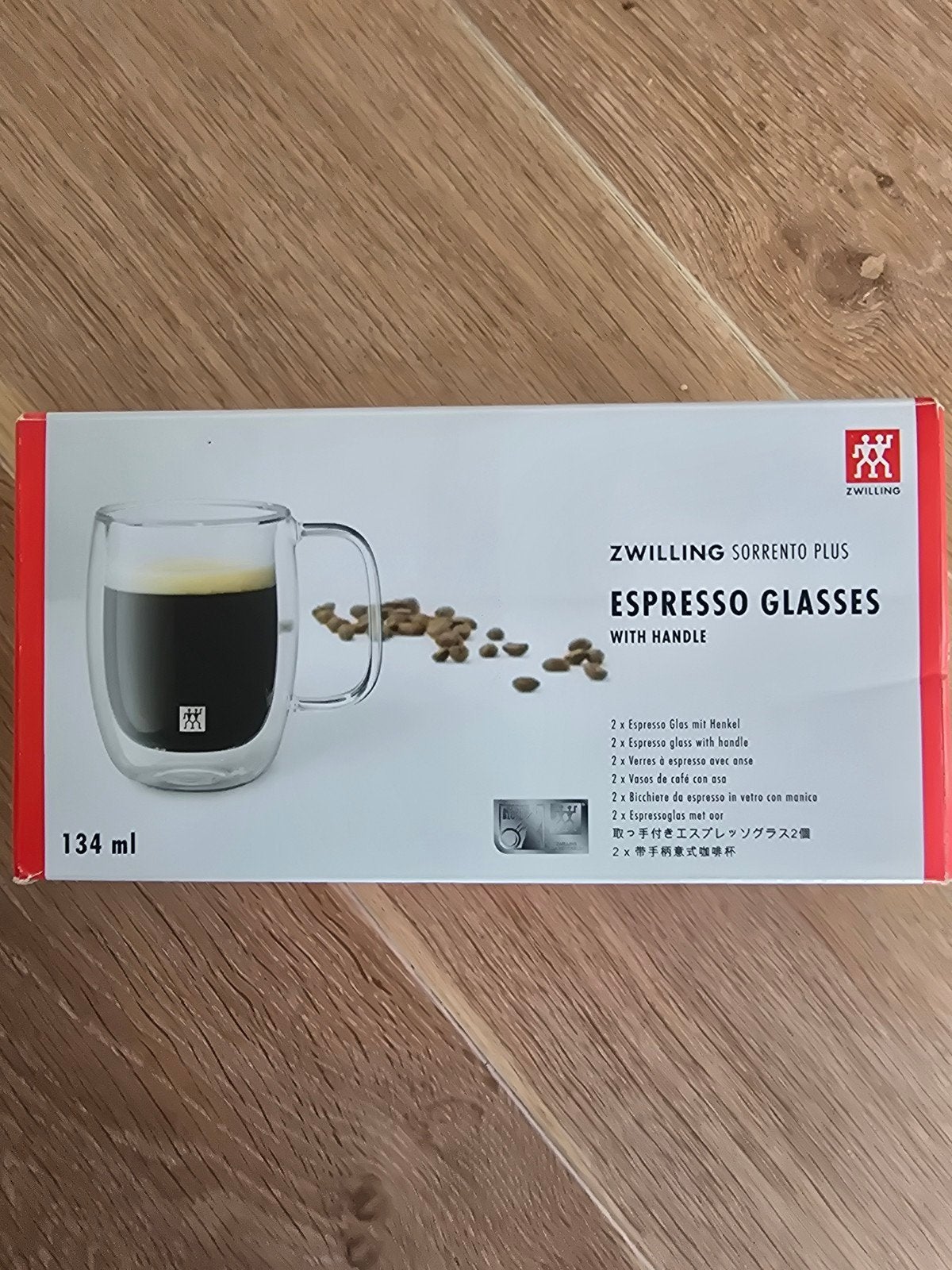 Zwilling Sorrento Plus Espressoglazen met handvat 134 ml, Huis en Inrichting, Nieuw, Ophalen of Verzenden, Overige merken, Glas