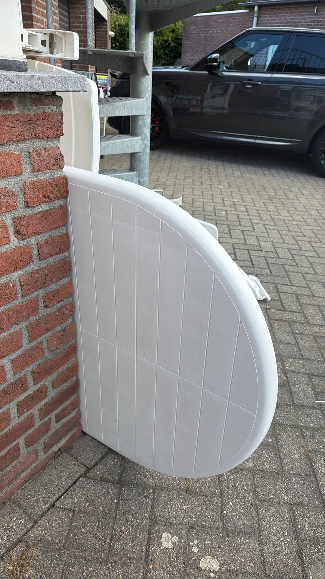 Witte tuinset met 6 stoelen, Ophalen, Zo goed als nieuw, Kunststof