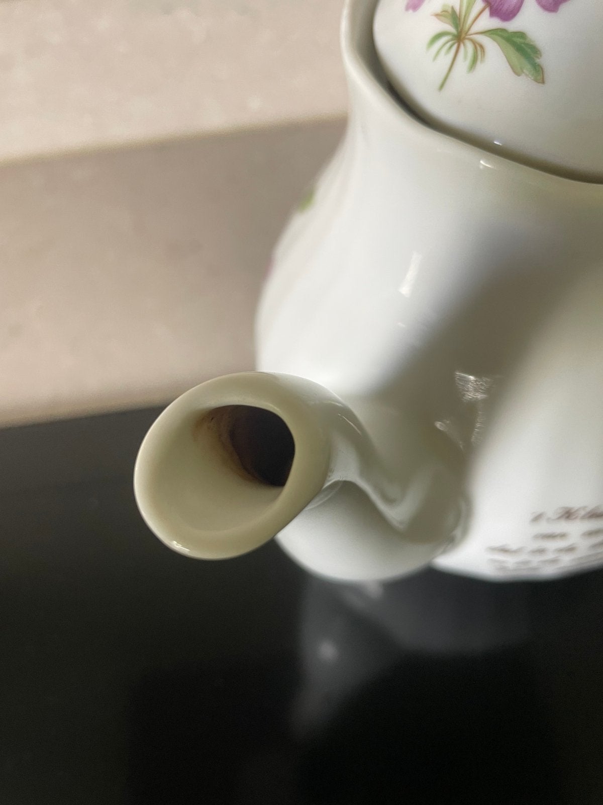Theepot Libelle met viooltjes afb, Ophalen of Verzenden