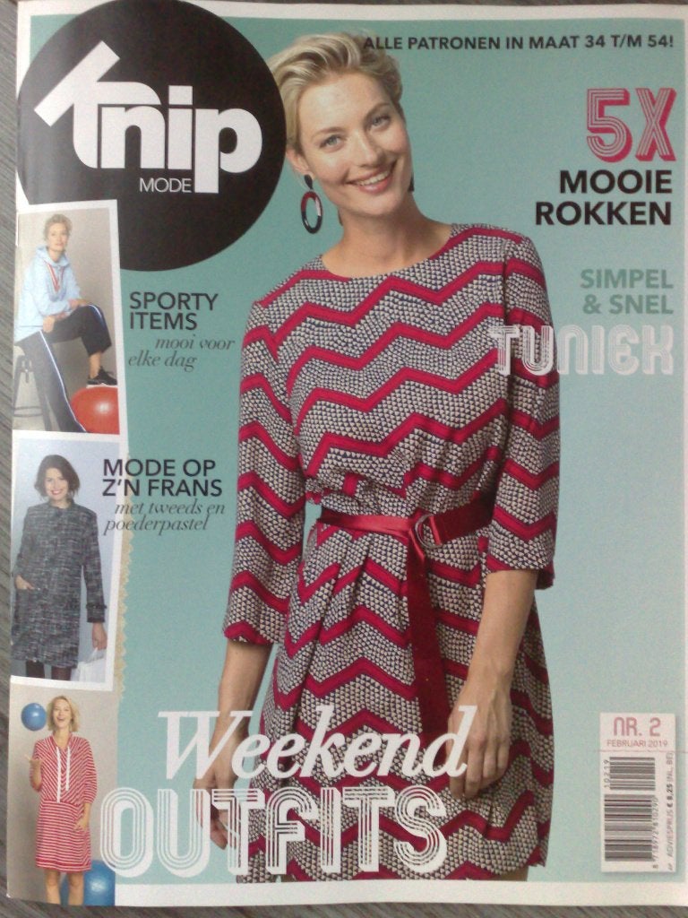 Knipmode februari nr. 2 / 2019 , maat 34 t/m 54, Verzenden, Nieuw, Vrouw, Knipmode