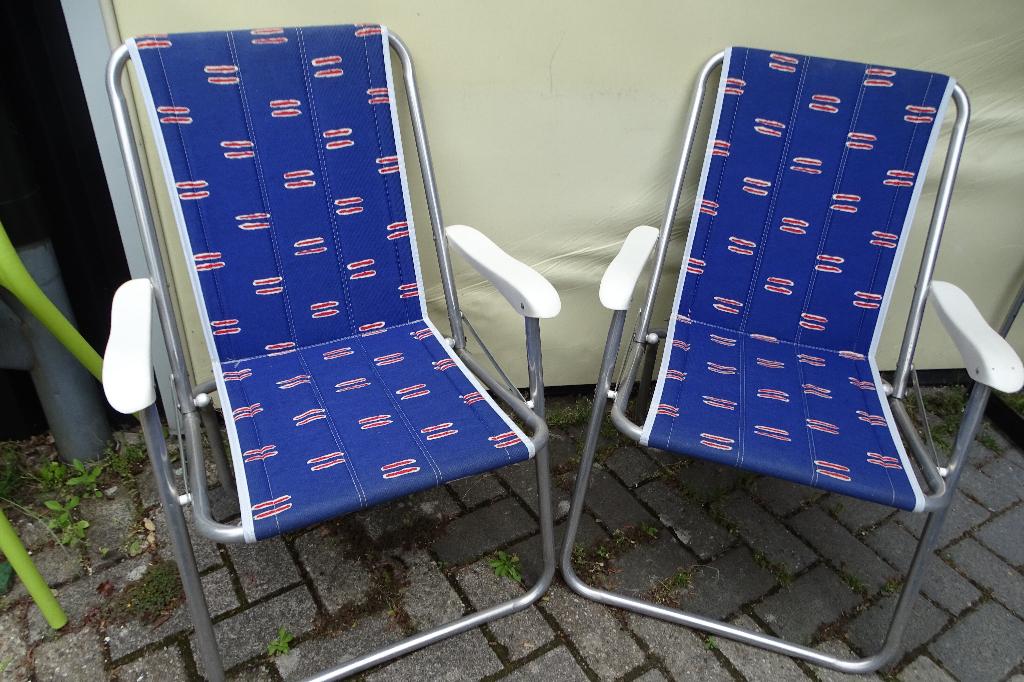 2 Camping klapstoeltjes, vintage/retro, Caravans en Kamperen, Ophalen, Zo goed als nieuw