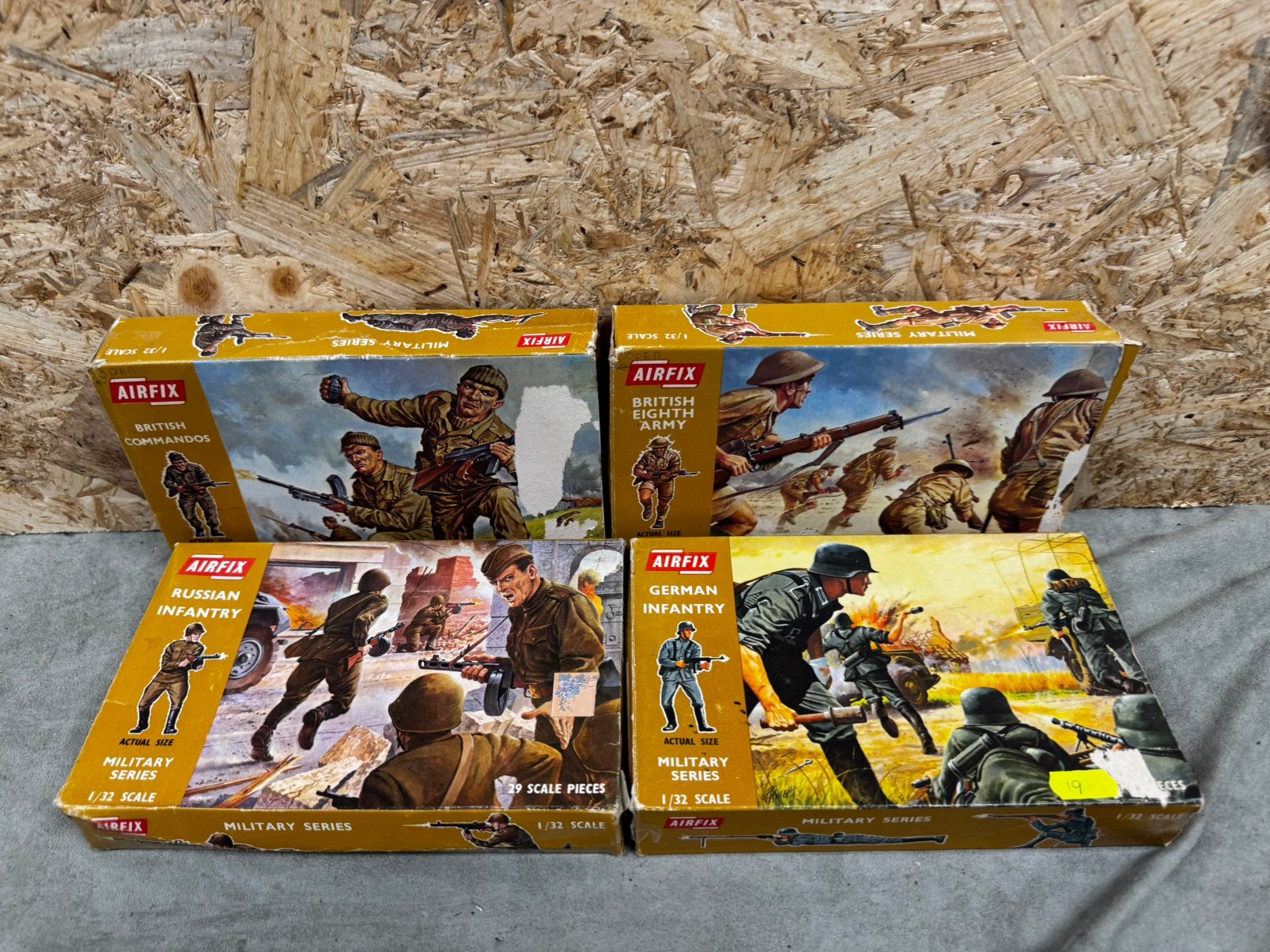 4x Vintage Airfix 1/32 Military Series (WWII) - ‘70 - ReK4, Overige gebieden, Overige typen, Ophalen of Verzenden, X