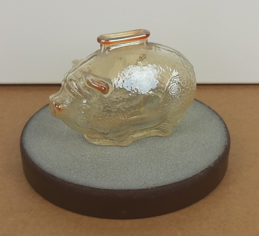 061b-Leuk en klein glas glazen spaar varken., Ophalen of Verzenden, Zo goed als nieuw, Overige materialen, Dier