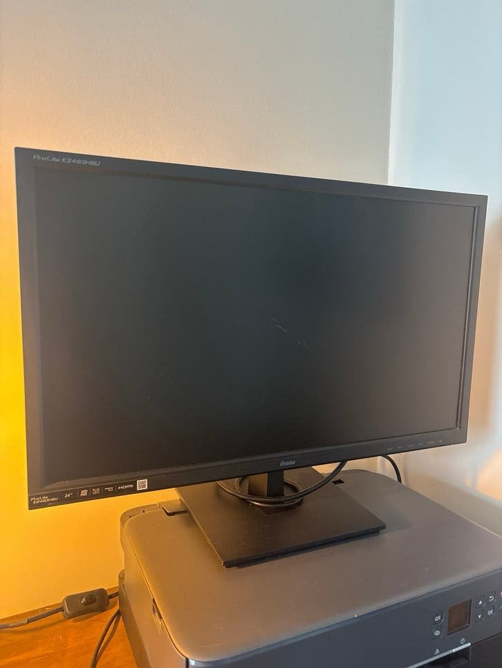 24 inch Iiyama ProLite E2483HSU - Goed werkend beeldscherm, Computers en Software, Monitoren, Gebruikt, 60 Hz of minder, HDMI