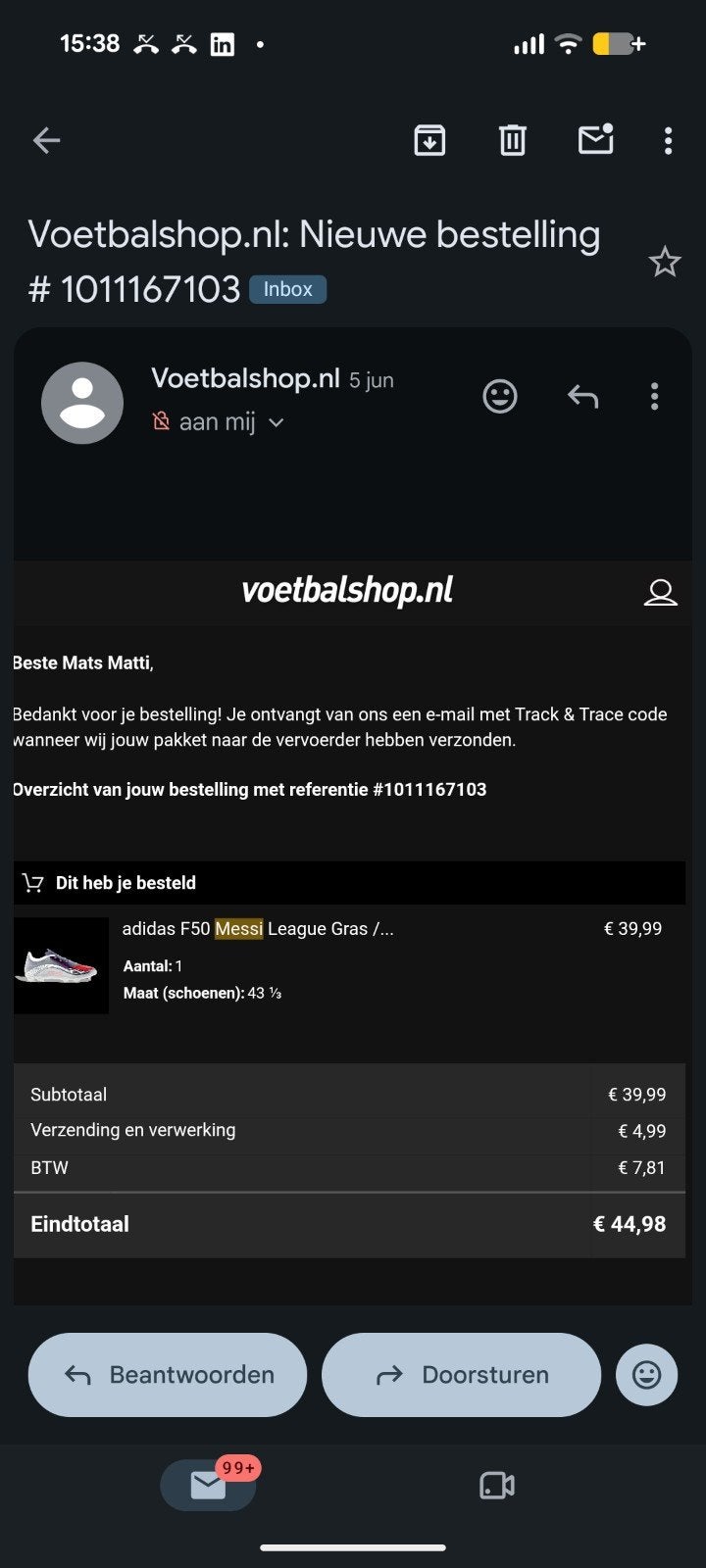 Adidas F50 Messi League Gras Voetbalschoenen Maat 43 & 44, Ophalen, Zo goed als nieuw, Schoenen