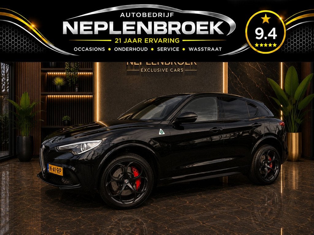 Alfa Romeo Stelvio 2.9 V6 AWD Quadrifoglio 510 PK Adaptive C, Auto's, Alfa Romeo, Automaat, Gebruikt, 510 pk, Zwart