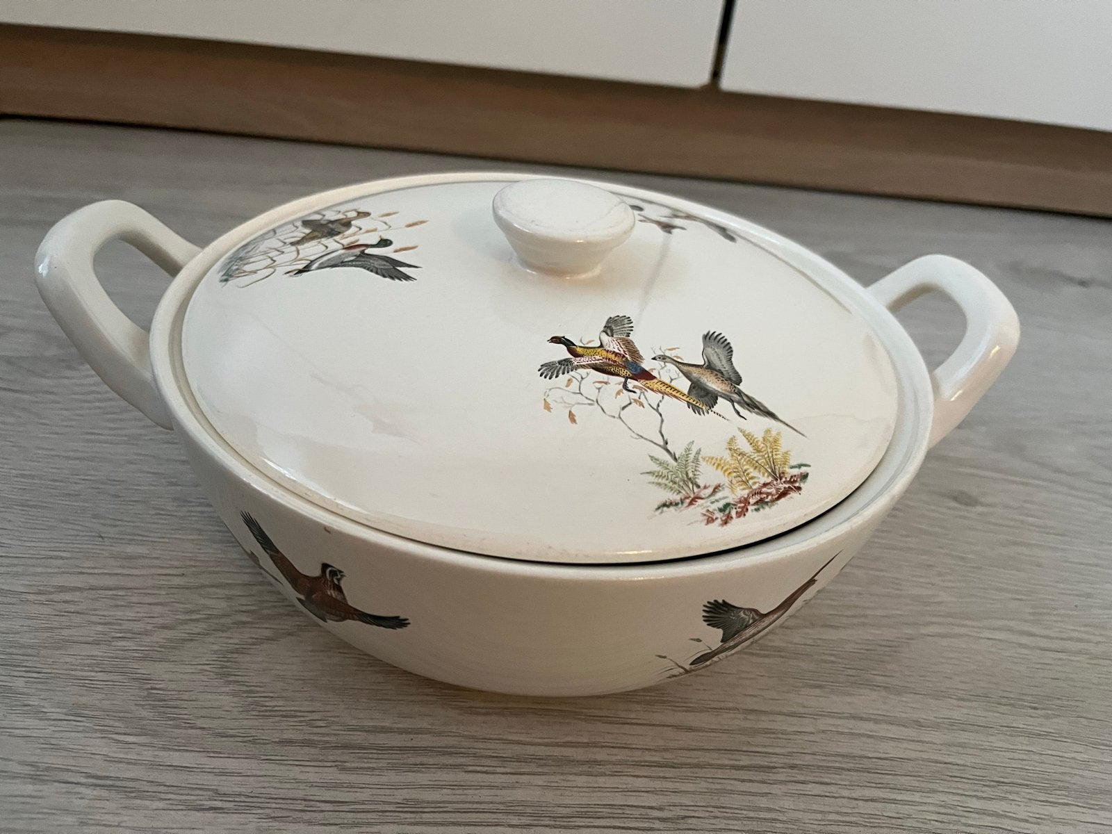 Vintage terrine met vogeldecoratie - Villeroy & Boch, Ophalen, Gebruikt, Keramiek, Overige typen