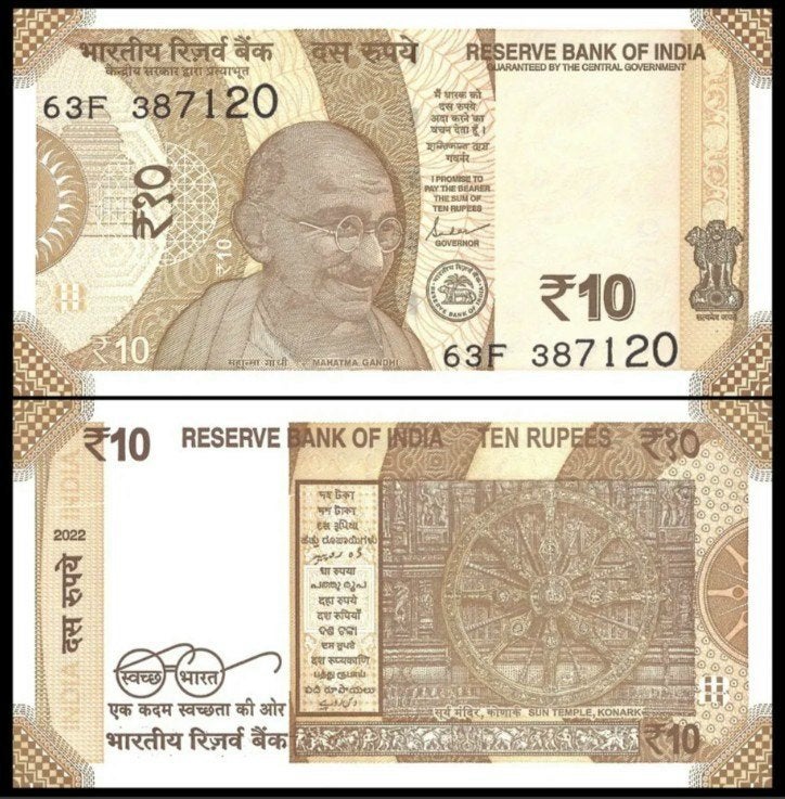 India 2021 en 2022, 3 prachtige nieuwe biljetten (UNC), Verzenden, Zuidoost-Azië, Setje
