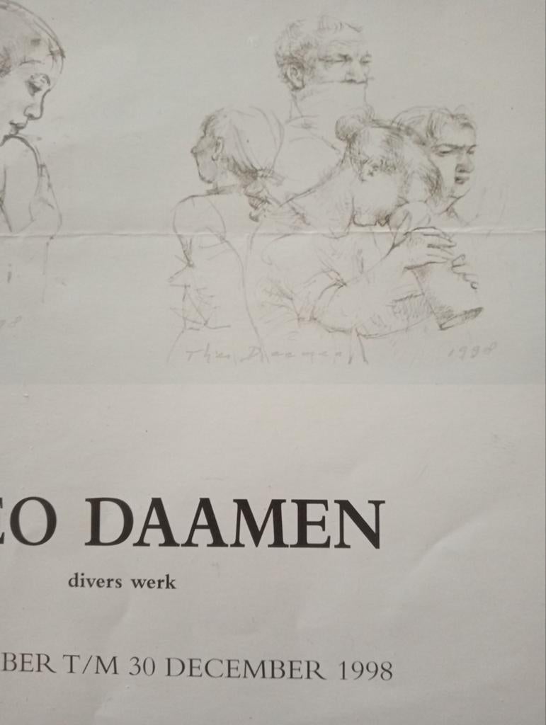 Theo Daamen affiche Galerie Petit 1998, Ophalen of Verzenden, A1 t/m A3