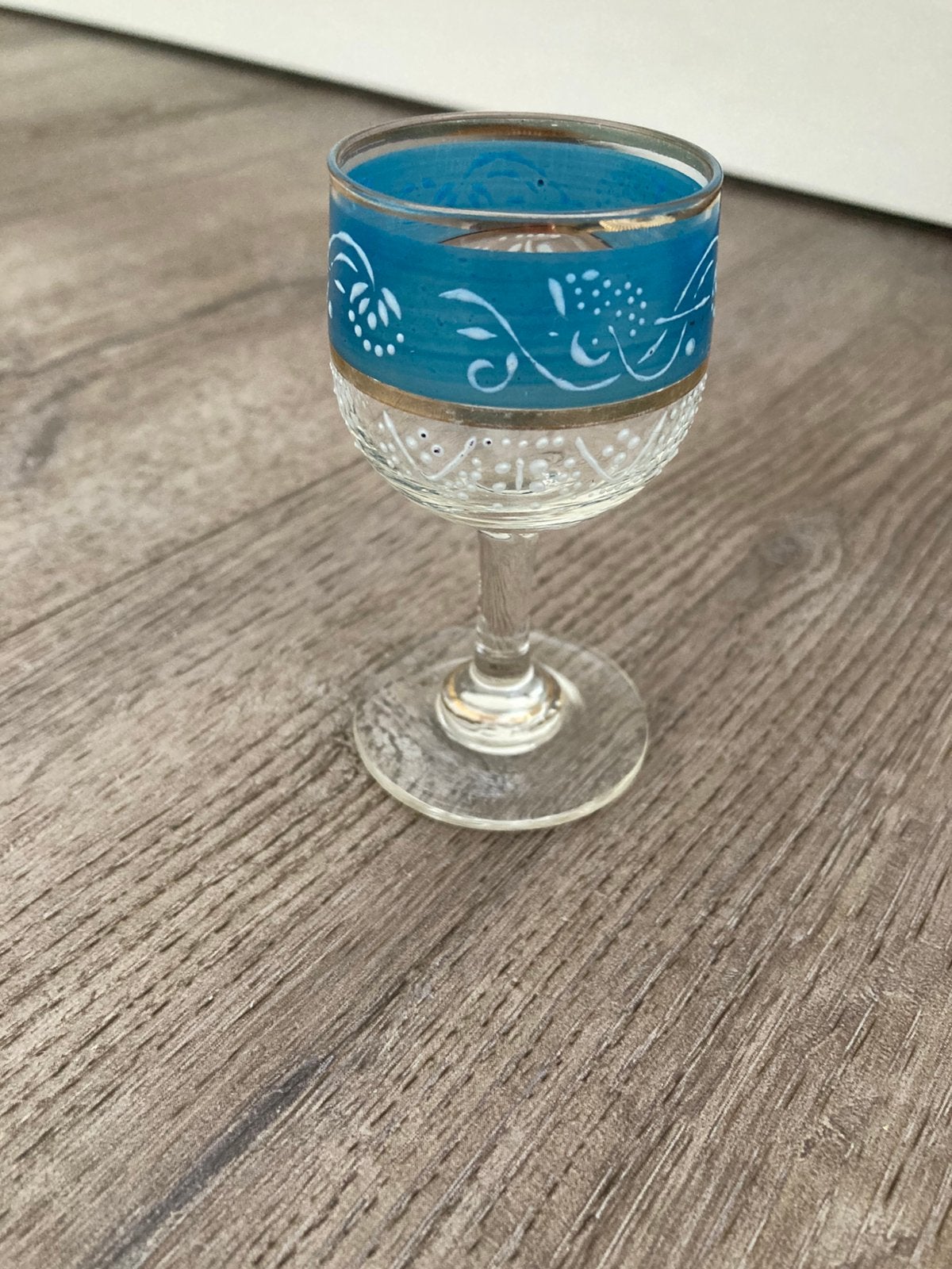 Antiek geschilderd borrelglaasje borrel glas, Ophalen of Verzenden, Zo goed als nieuw, Overige typen