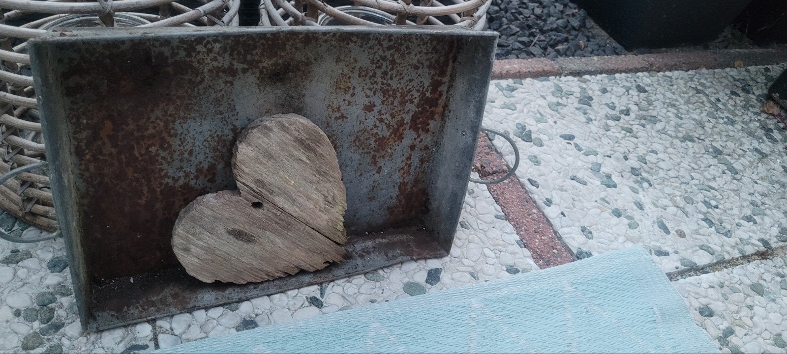 brocante vintage metalen bak met handvatten - diverse stylin, Antiek en Kunst, Curiosa en Brocante, Ophalen of Verzenden