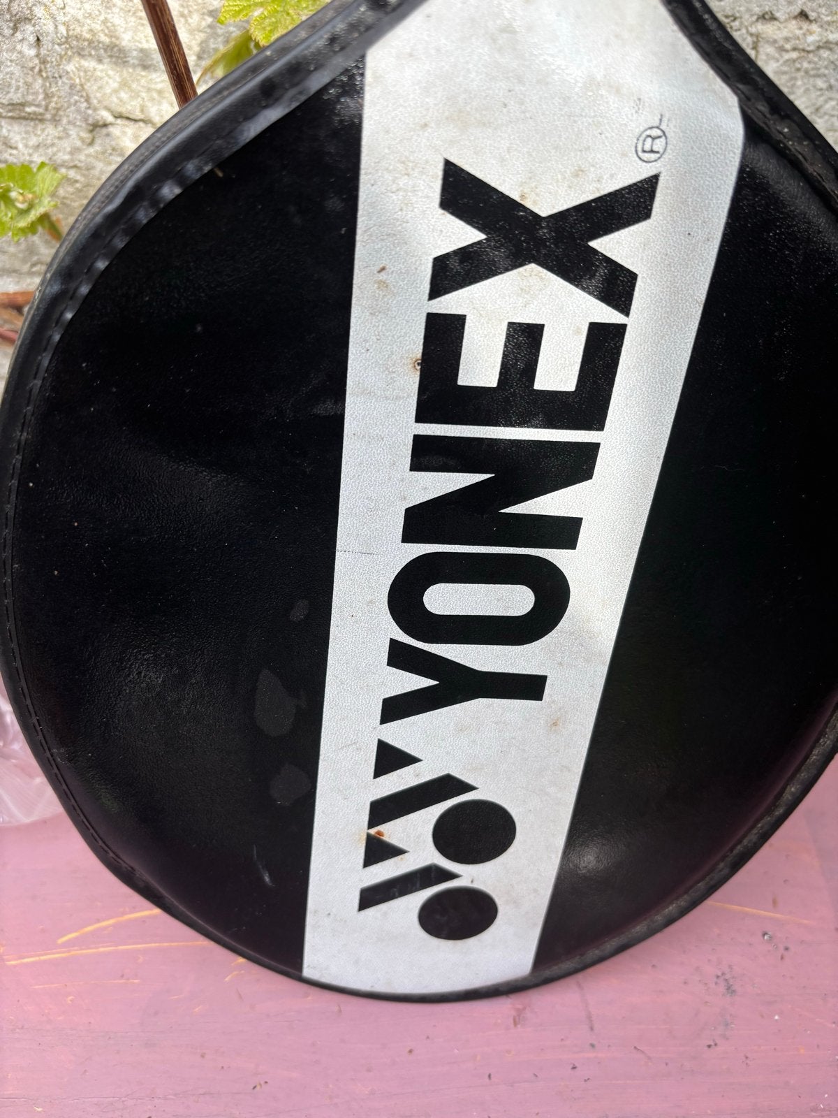 Vintage Yonex badmintonracket met hoes, Ophalen of Verzenden, Gebruikt, Racket(s)