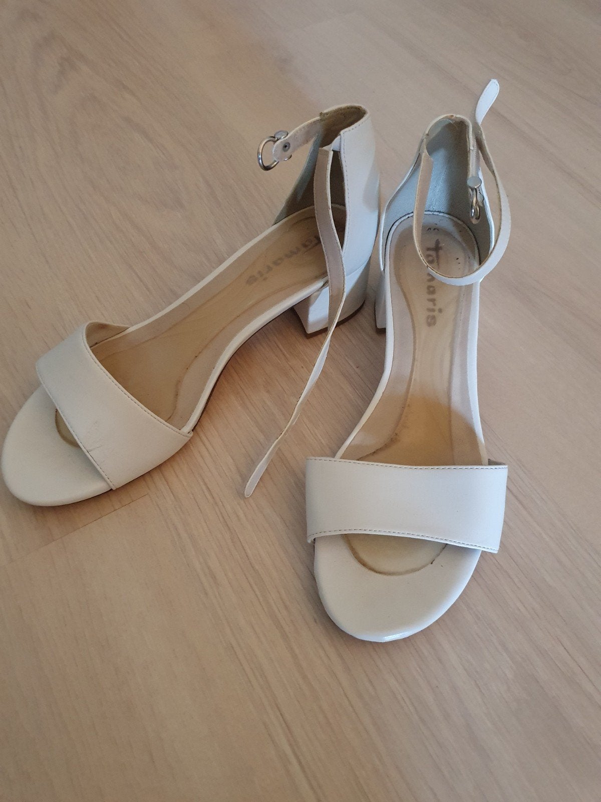 Tamaris Sandalen met hak - Maat 40, Tamaris, Beige, Gedragen, Sandalen of Muiltjes