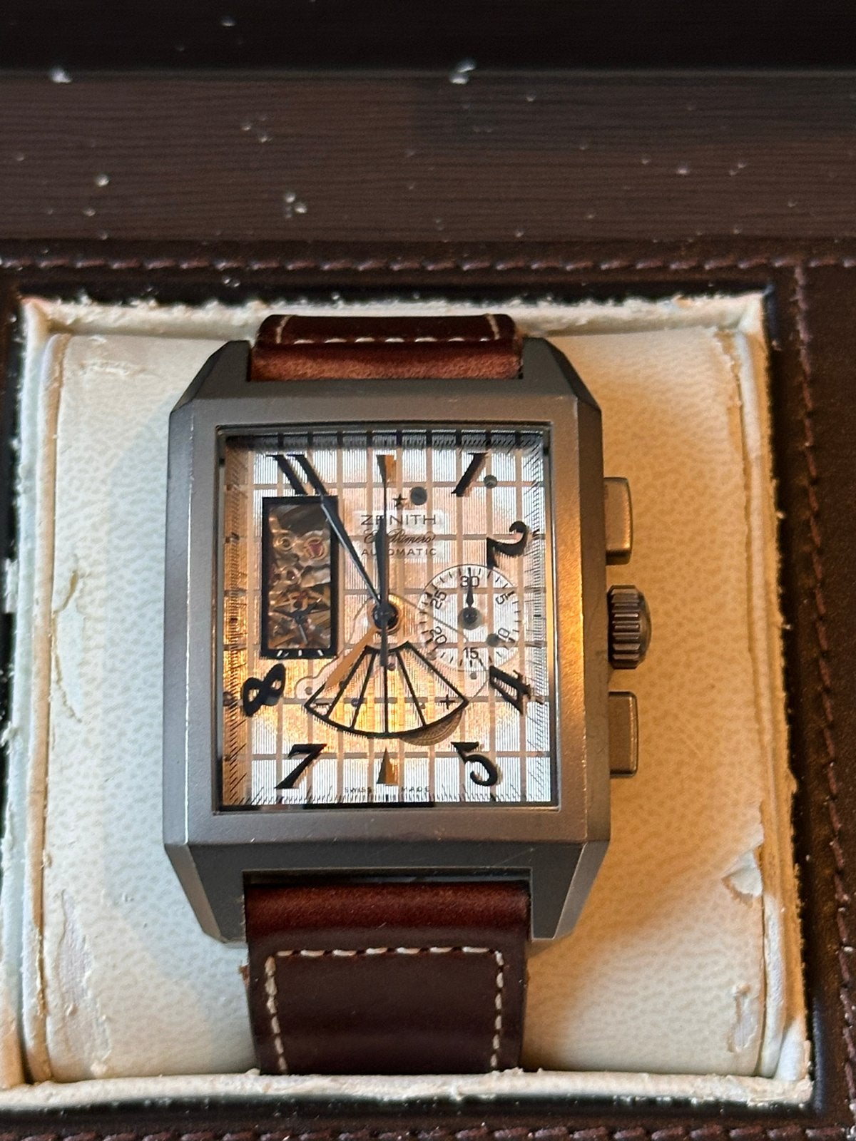 Zenith Port Royal Open Concept, ruil Rolex Breitling kan, Overige materialen, Leer, Polshorloge, Zo goed als nieuw
