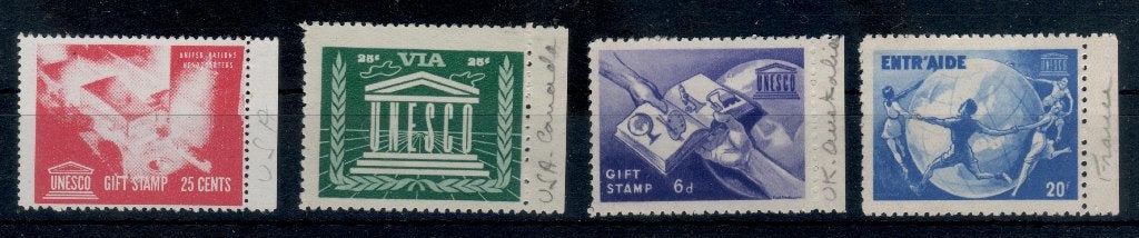 B180) diverse Unesco Gift stamps oa Frankrijk en Canada, Postzegels en Munten, Verzenden, Buitenland