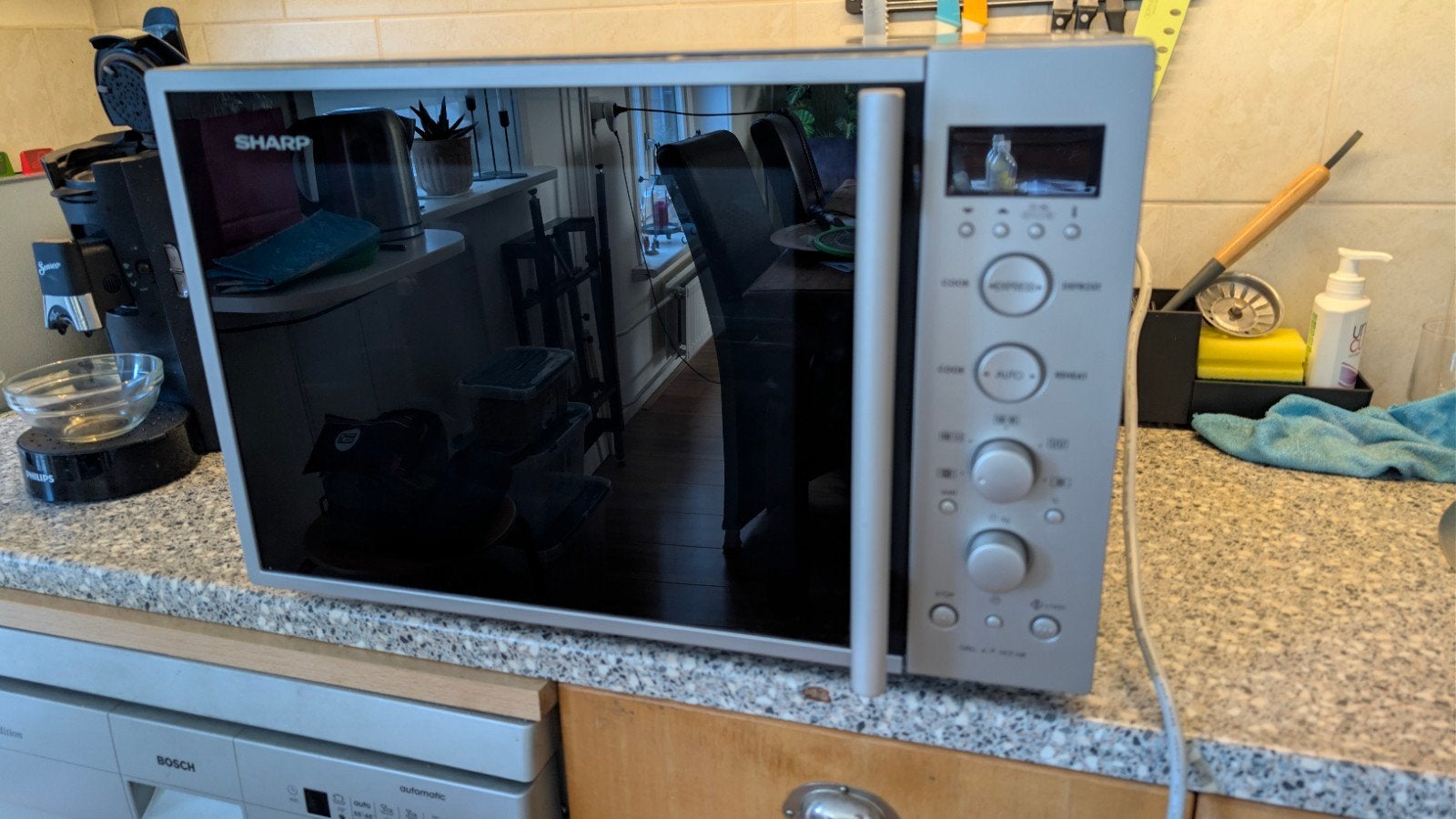 Sharp R-931 combimagnetron 900W, Ophalen, Combimagnetron, Gebruikt, Draaiplateau