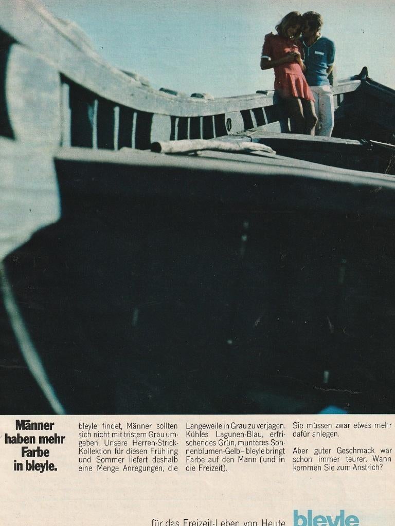retro reclame 1970 Bleyle damesmode herenmode pakjes, Verzenden, Overige typen