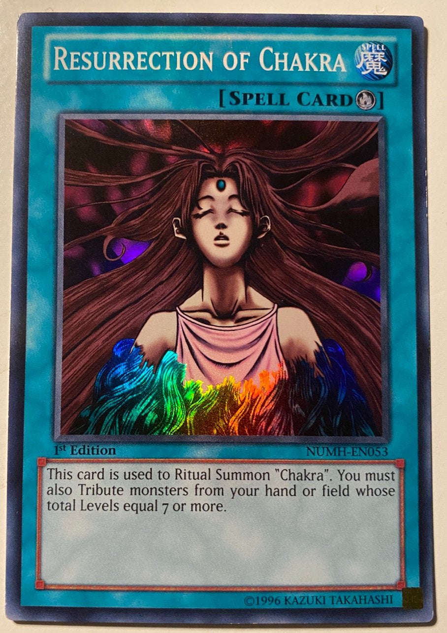 Yu-Gi-Oh! Resurrection of Chakra NUMH 1st Edition !, Ophalen of Verzenden, Gebruikt, Losse kaart, Foil