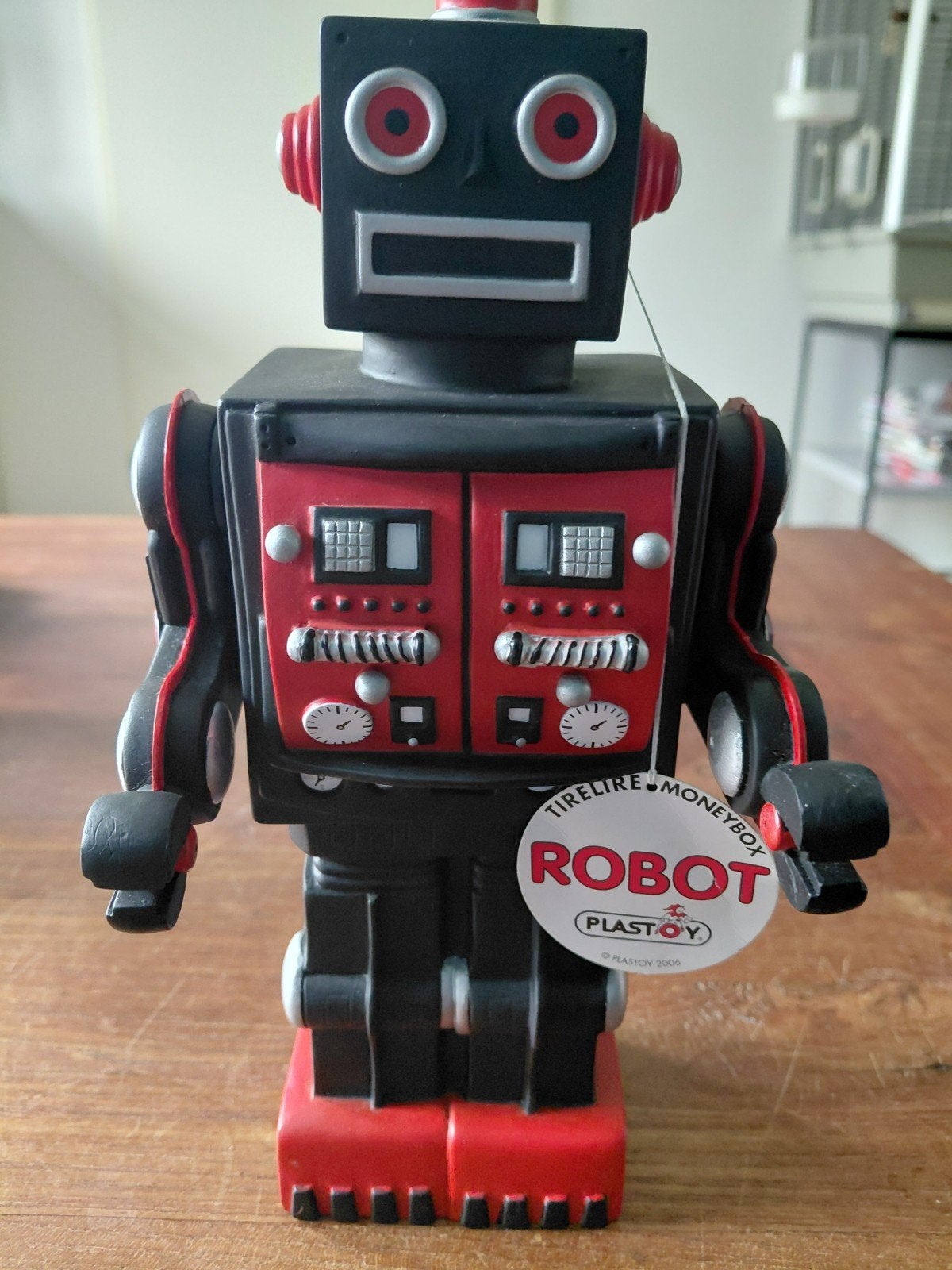 Plastoy Robot Spaarpot - Zilver/Rood en Zwart/Rood, Ophalen of Verzenden, Zo goed als nieuw