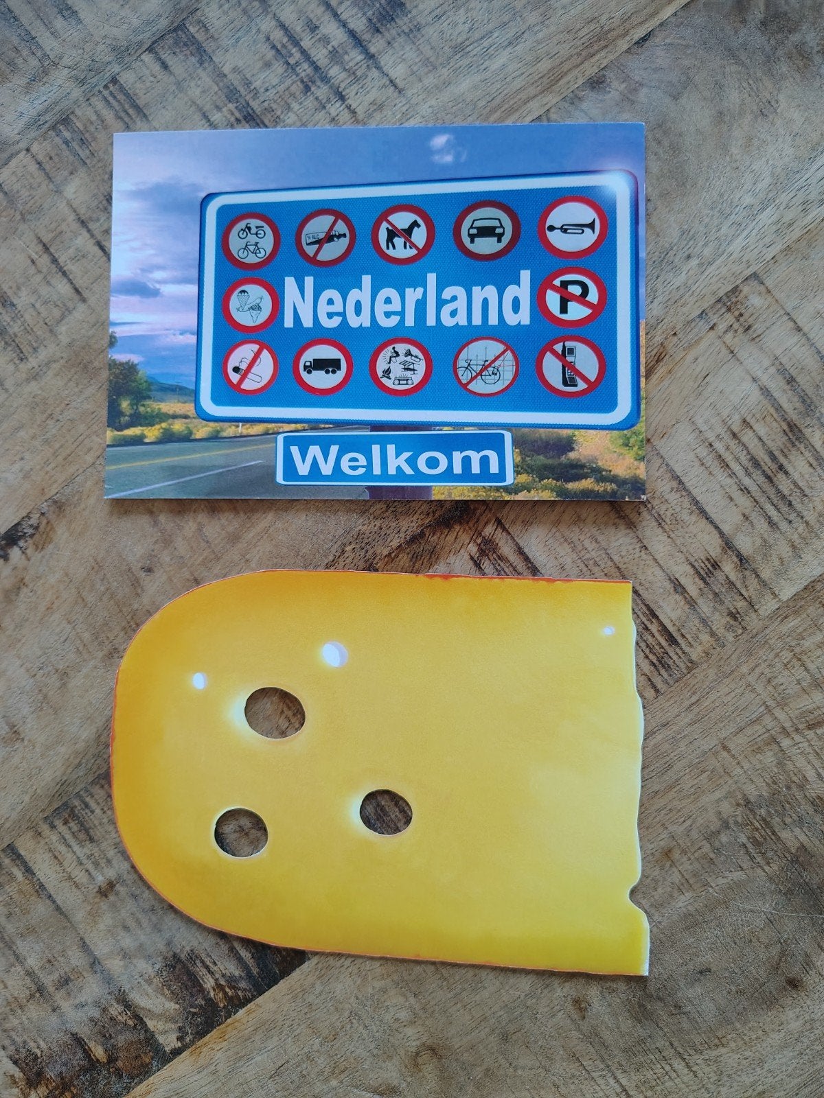 Grappige postkaarten: Nederland Welkom & Kaas, Ophalen