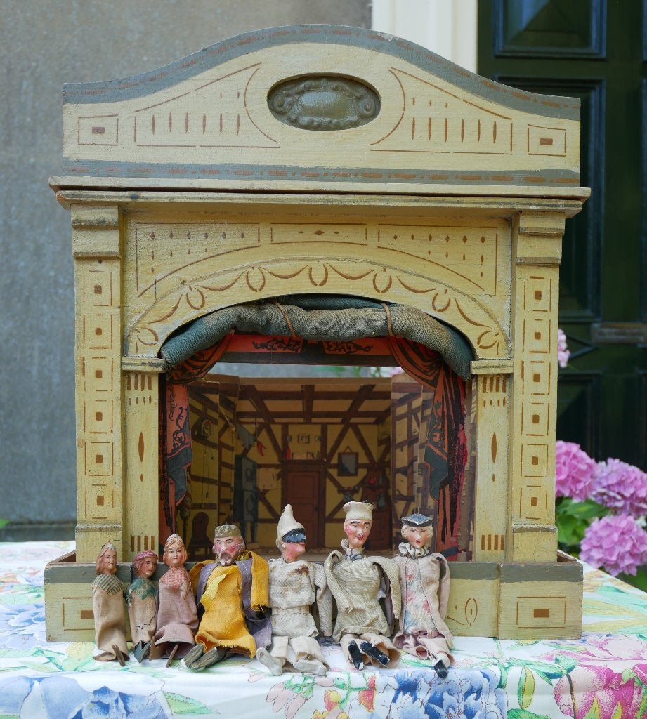 antiek poppen- marionettentheater, Ophalen of Verzenden