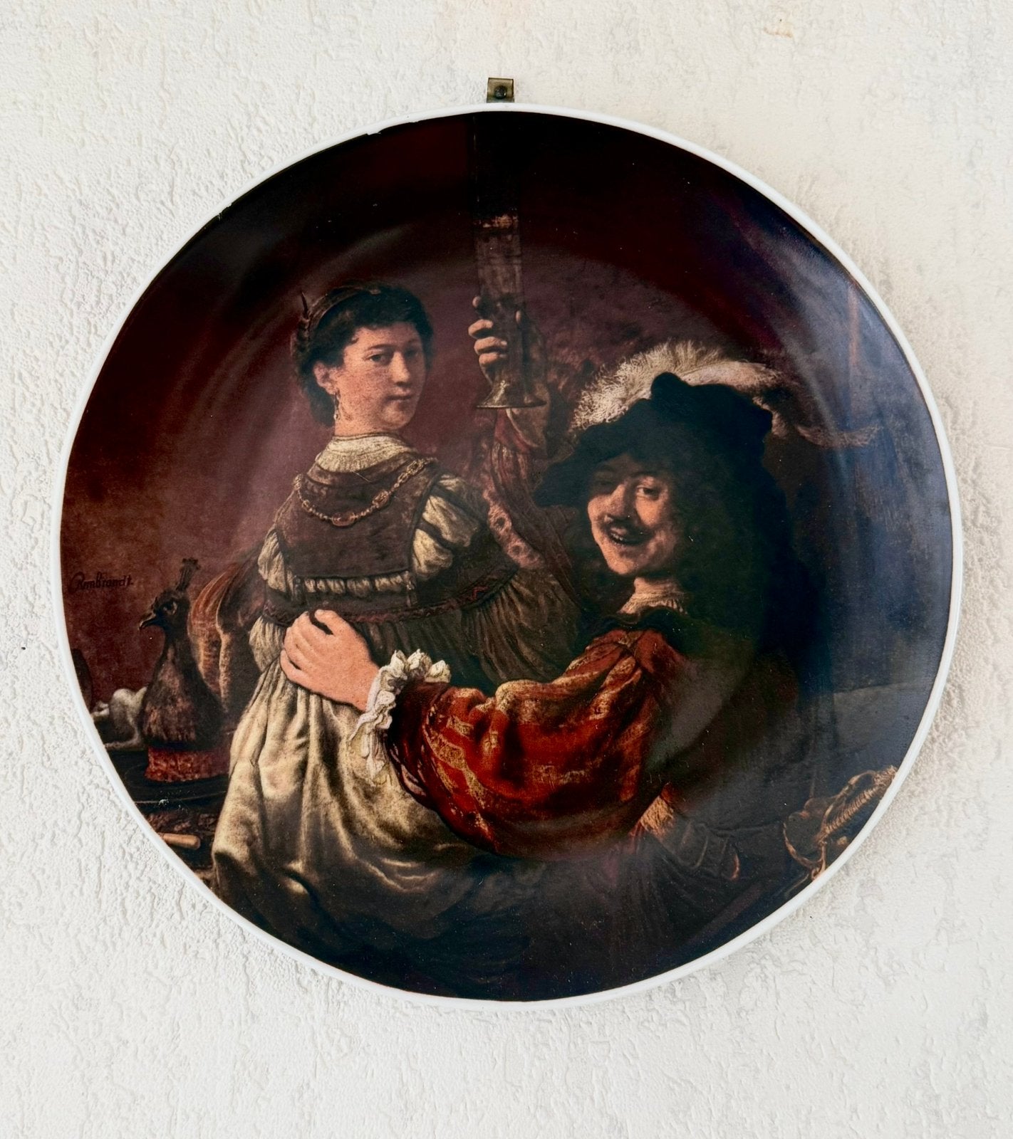 Wandbord Rembrandt - De verloren zoon in een herberg, Antiek en Kunst, Ophalen of Verzenden