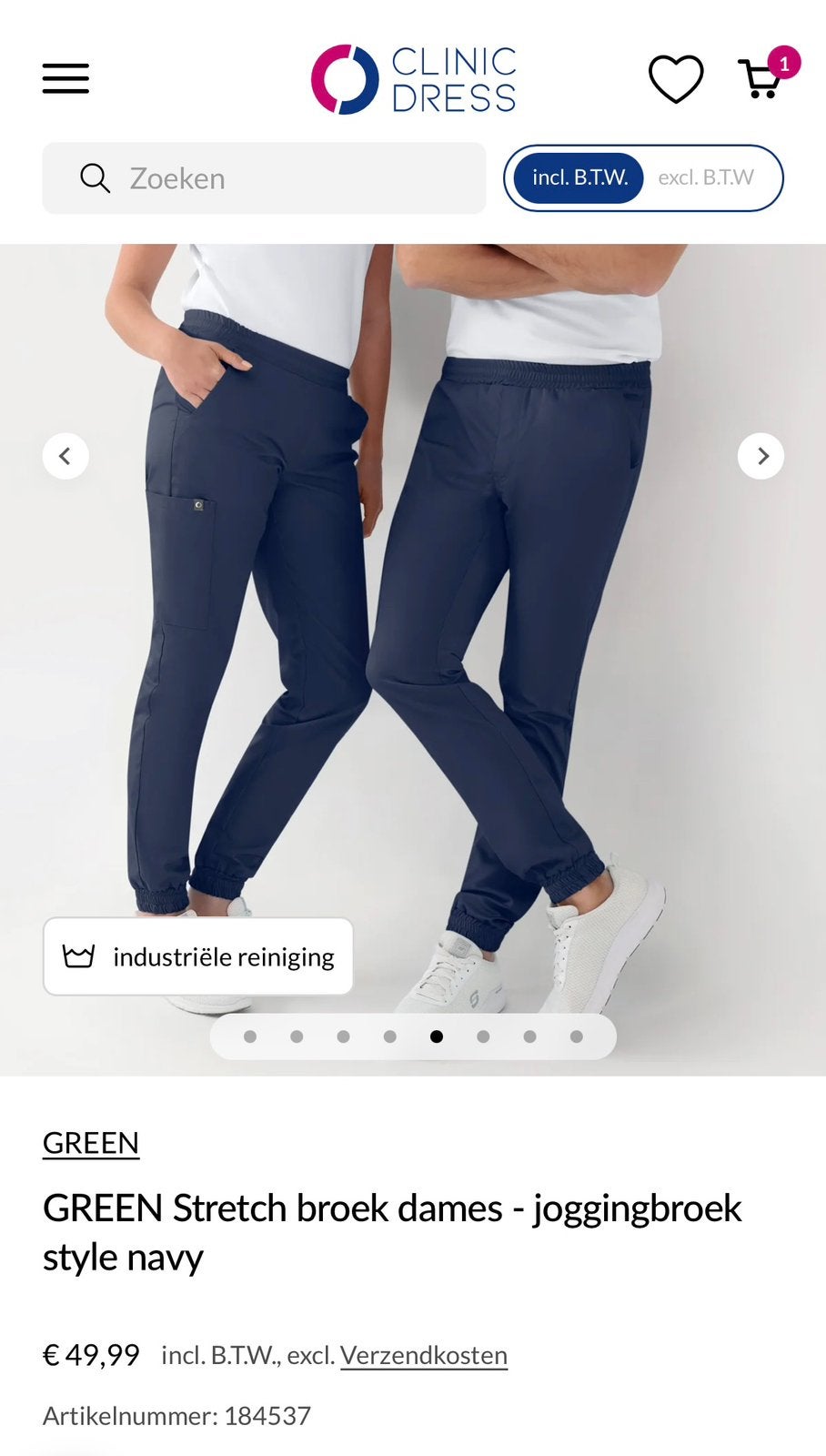 Zorgbroek clinic dress L blauw, Ophalen of Verzenden, Zo goed als nieuw