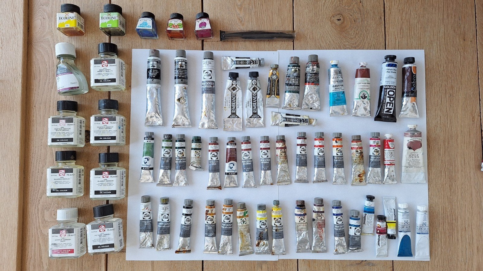 Grote verzameling olieverf, medium etc., Hobby en Vrije tijd, Ophalen of Verzenden, Gebruikt, Olieverf