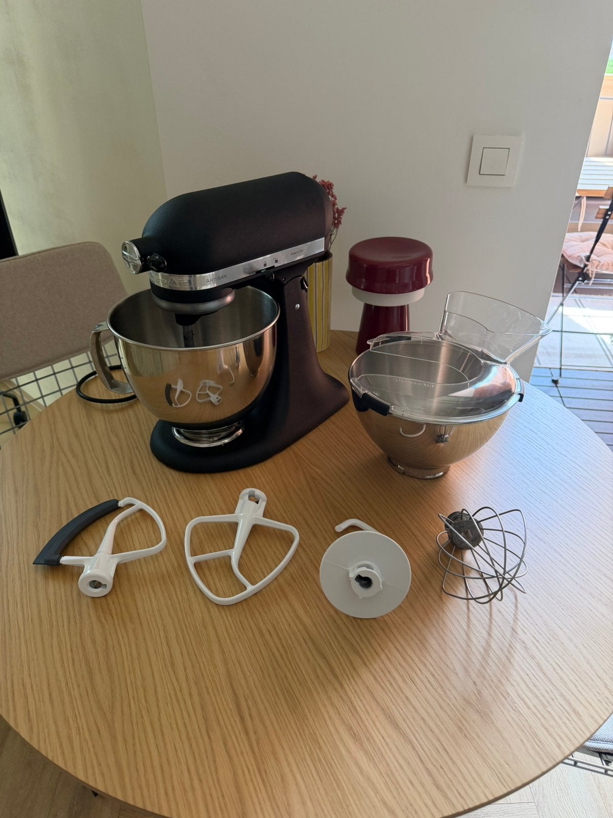 KitchenAid Artisan 4,8L – Vulkaanzwart – Compleet + garantie, Ophalen, 4 liter of meer, 3 snelheden of meer, Zo goed als nieuw