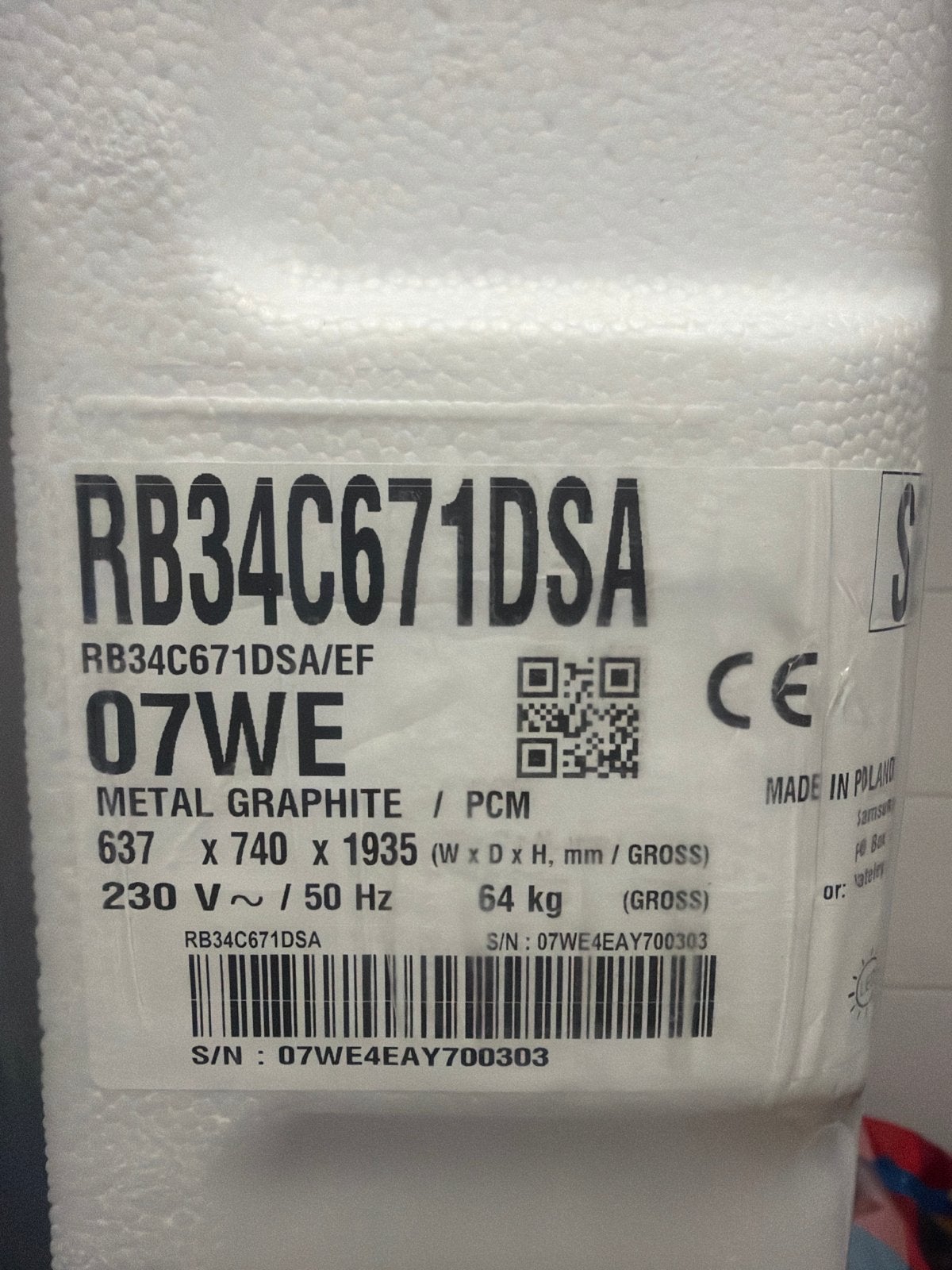 Nieuwe Samsung RB34C671DSA Koel-vriescombinatie, 200 liter of meer, Met aparte vriezer, Nieuw, 45 tot 60 cm