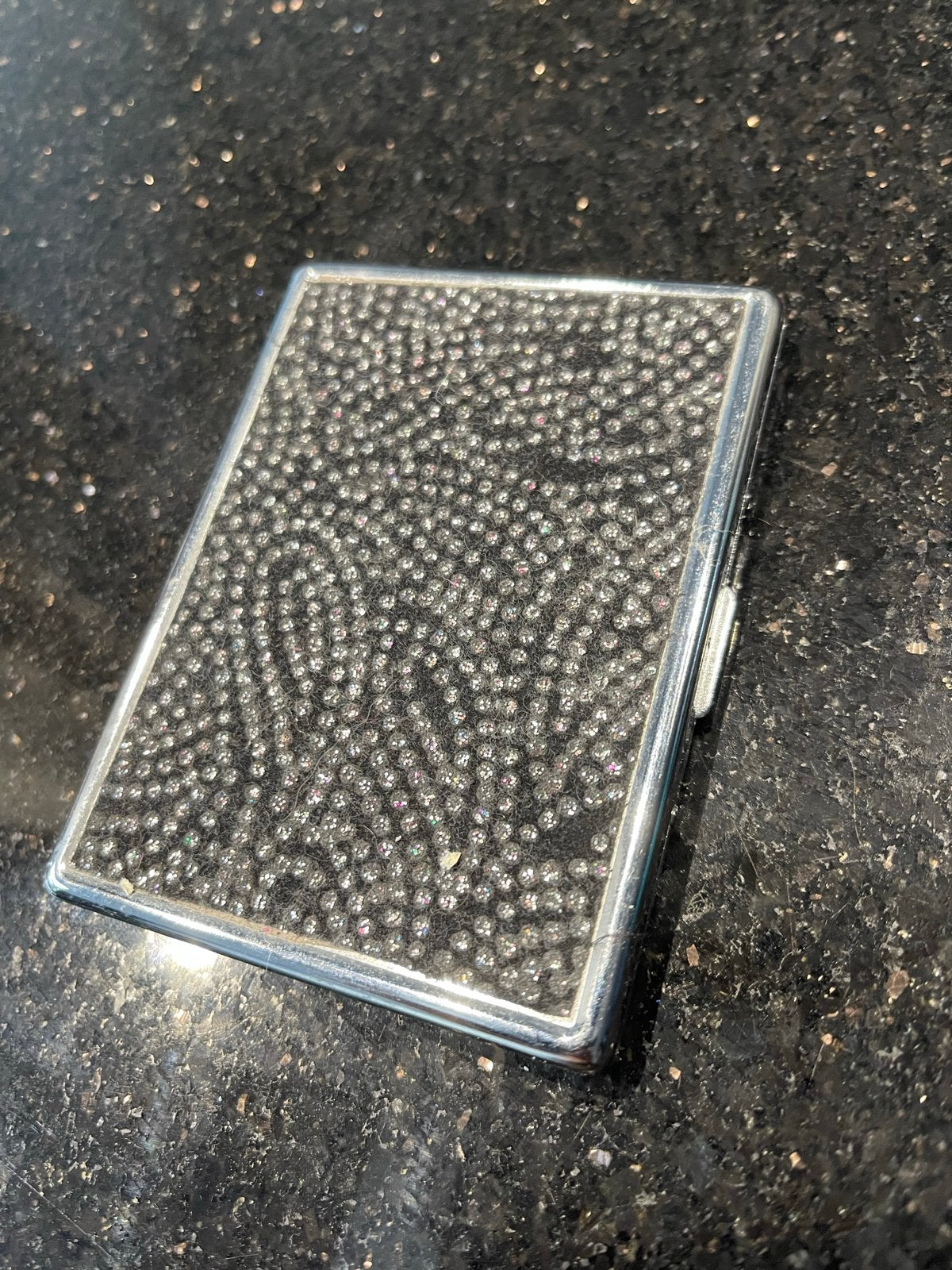 Vintage Sigarettendoosje met Strass Steentjes, Ophalen of Verzenden, Gebruikt, Tabaksdoos of Verpakking