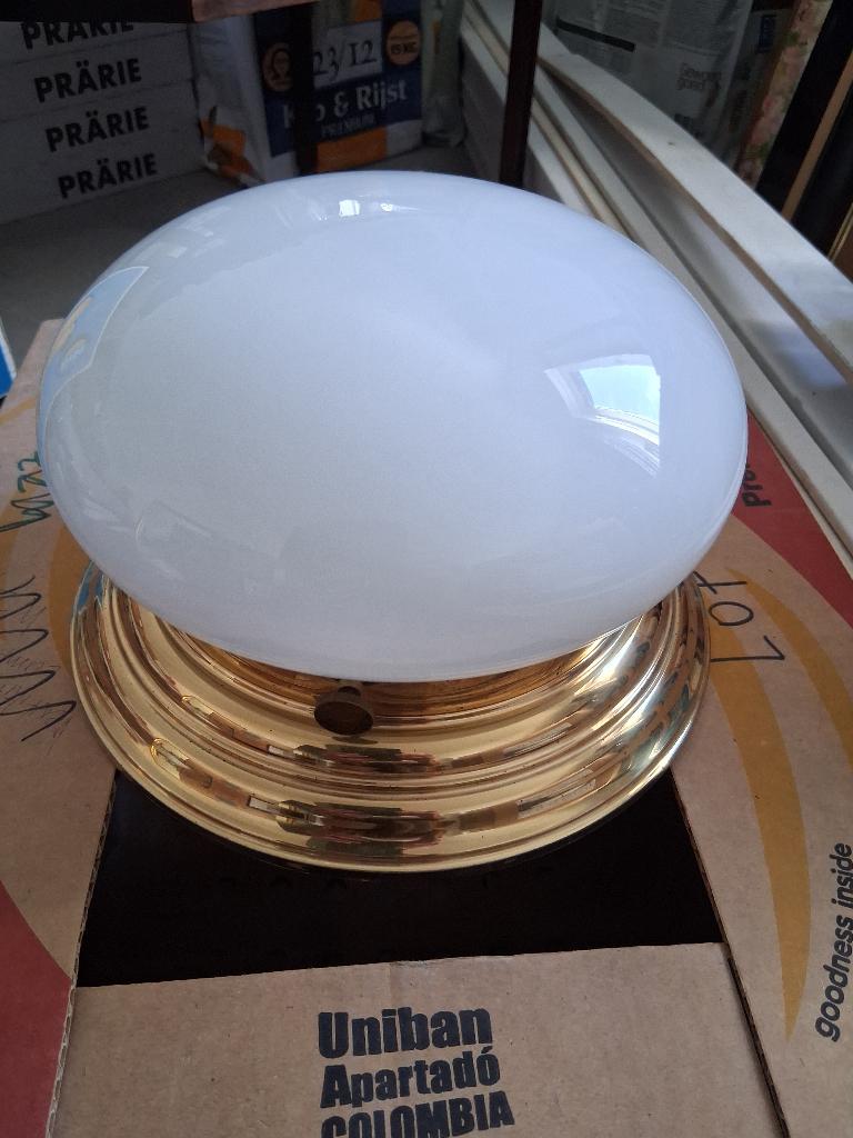 plafondlamp, Ophalen of Verzenden, Gebruikt, Glas