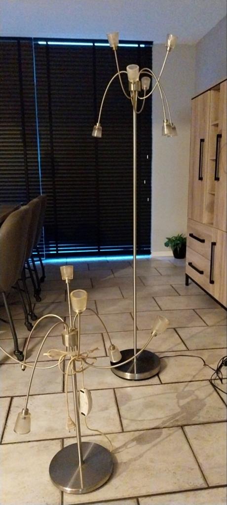 Set van 2 moderne vloerlampen met meerdere lichtpunten, Huis en Inrichting, Ophalen, Gebruikt, 150 tot 200 cm, Modern, eigentijds