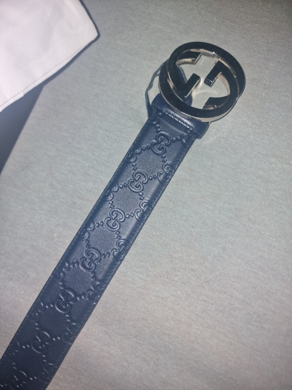 Gucci riem blauw maat 90/36 met Interlocking G gesp, 95 tot 105 cm, Overige kleuren, Echt leder, Ophalen of Verzenden