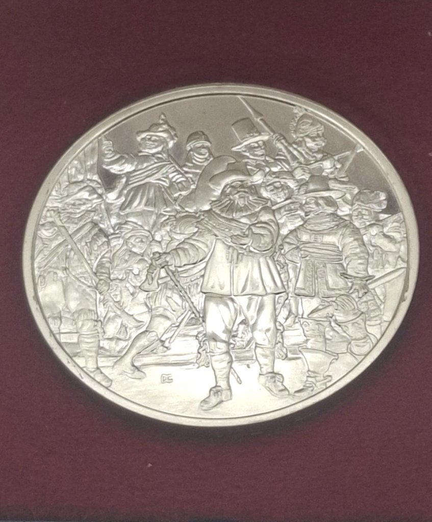 Zilveren (925) Penning Rembrandt ‘De Nachtwacht’ 66,76 gram), Ophalen of Verzenden, Zilver, Nederland
