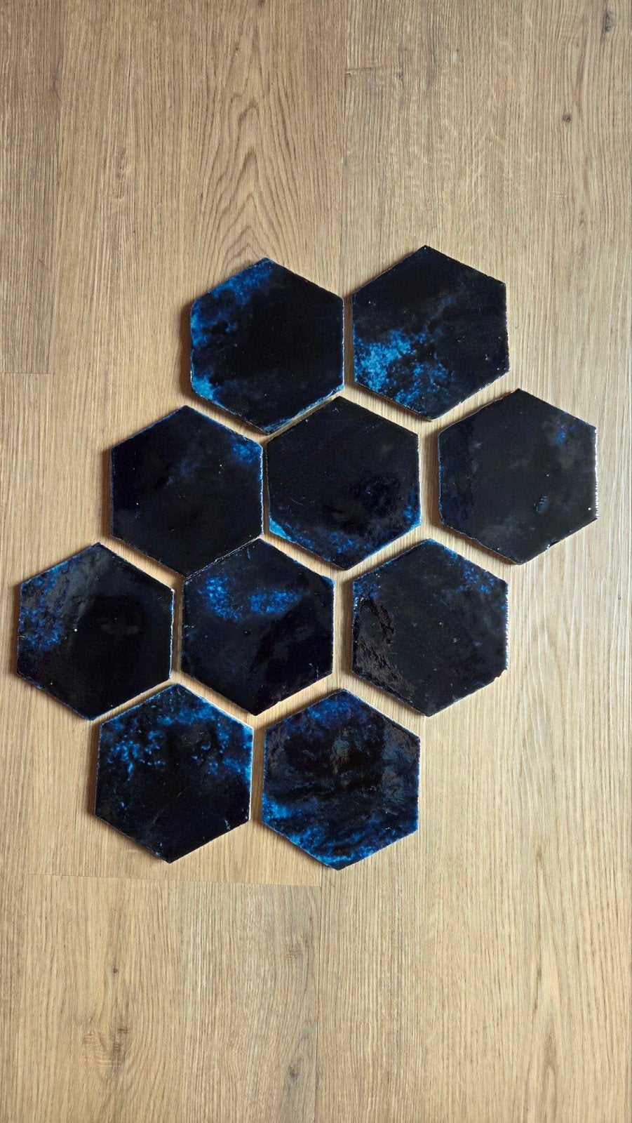 Blauwe hexagon tegels 32 stuks, Ophalen, Nieuw