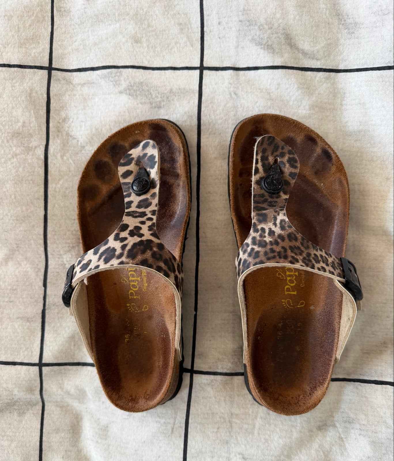 Papillio by Birkenstock slippers met luipaardprint, Slippers, Bruin, Ophalen of Verzenden, Gedragen