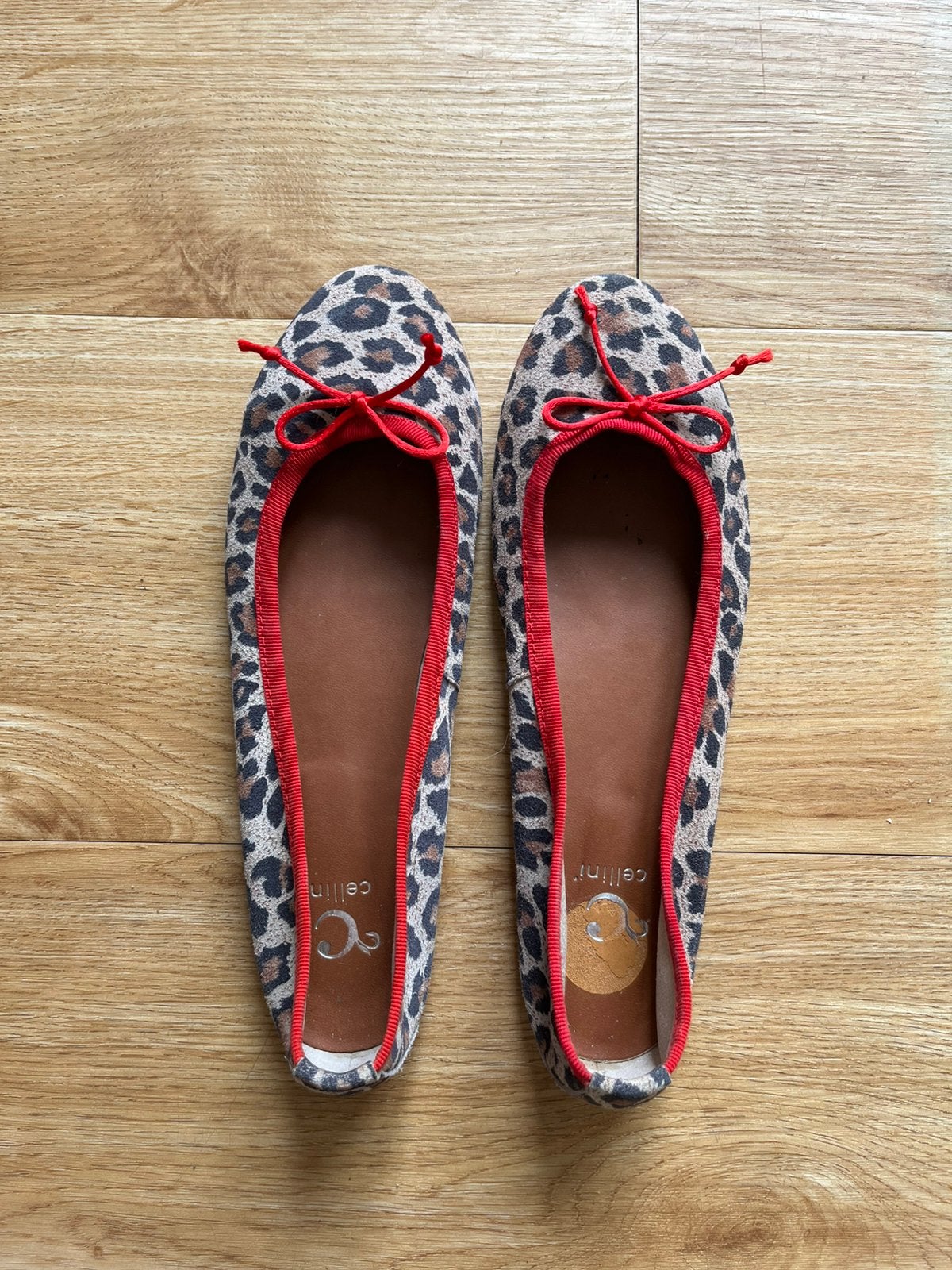 Cellini ballerina’s leopard print maat 39, Bruin, Zo goed als nieuw, Ballerina's, Ophalen of Verzenden