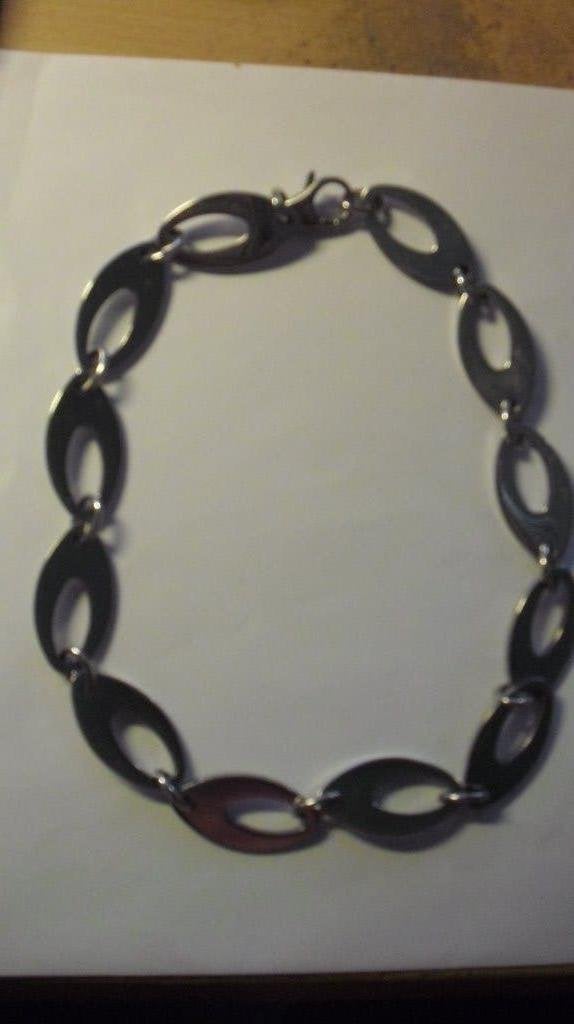 Metalen Ketting met grote schakels, Ophalen of Verzenden, Zo goed als nieuw, Zilver, Overige materialen
