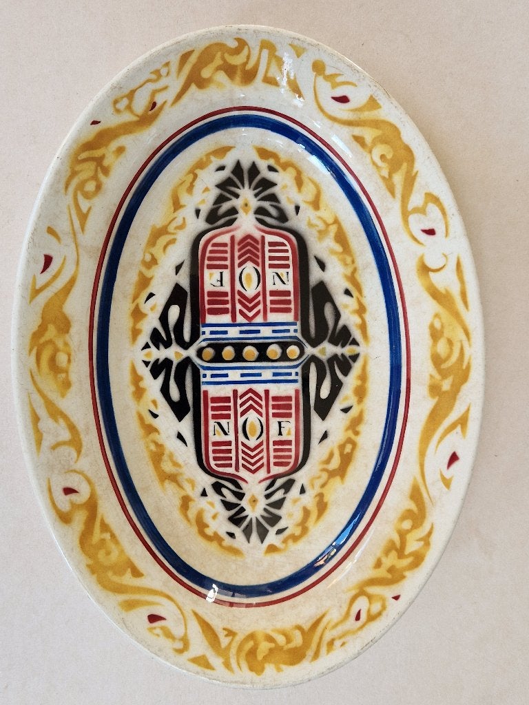Ovale Art Deco NOF serveerschaal . Petrus Regout Maastricht., Antiek en Kunst, Ophalen of Verzenden
