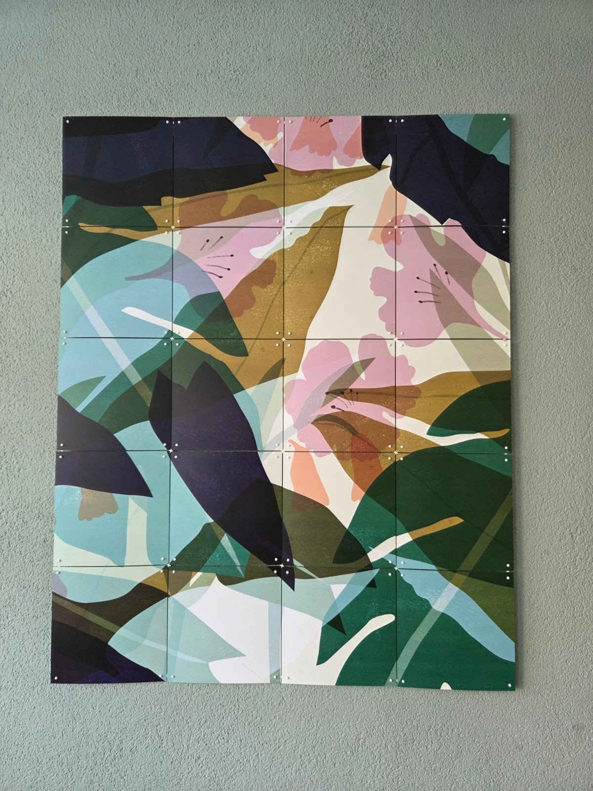 Ixxi "Leaves" 80x100 cm, Meerkleurig, Ophalen of Verzenden, Zo goed als nieuw, Wandbord of Wandpaneel