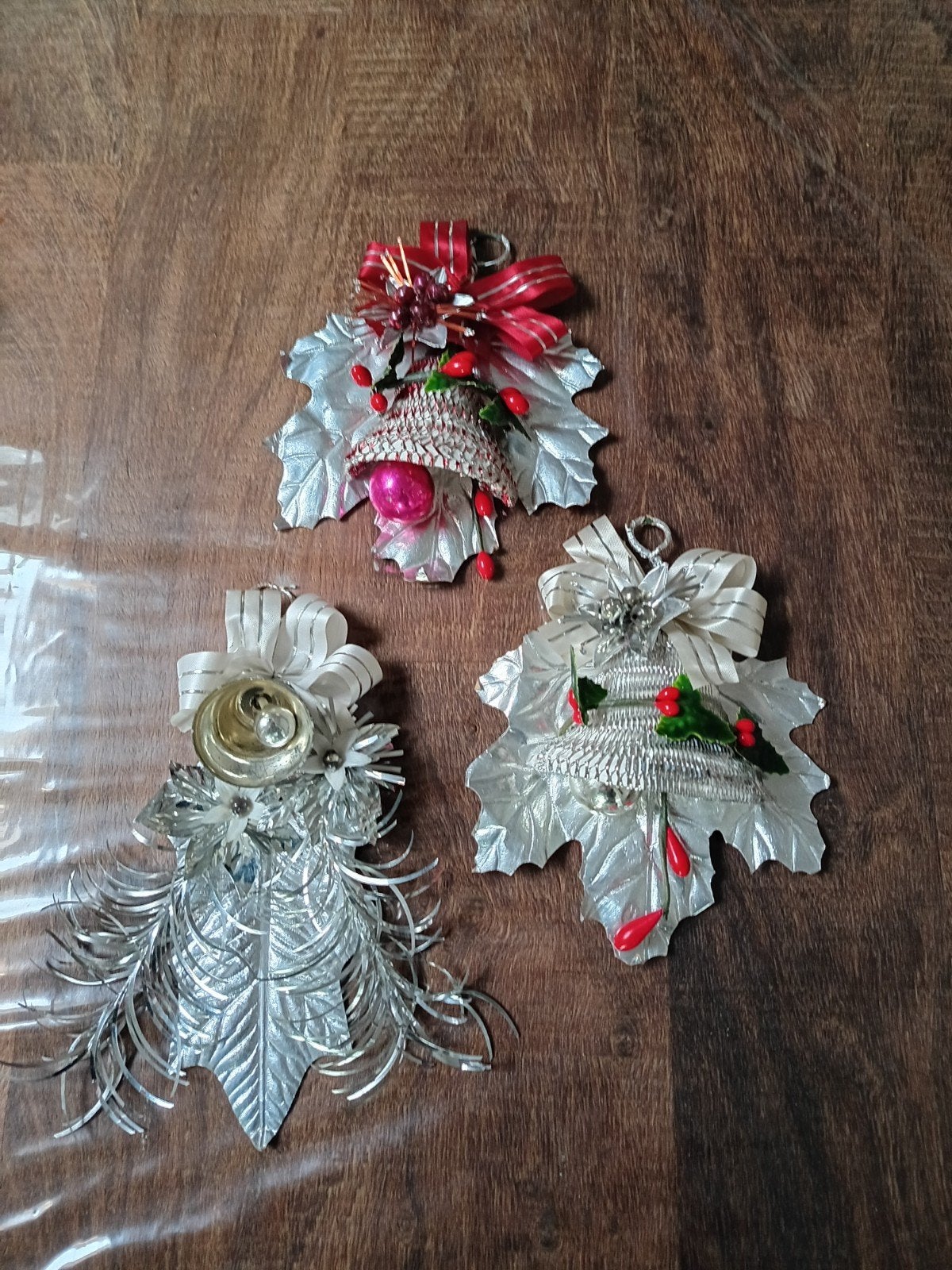 oma's 3x vintage kerstdecoratie / wanddecoratie, Ophalen, Gebruikt