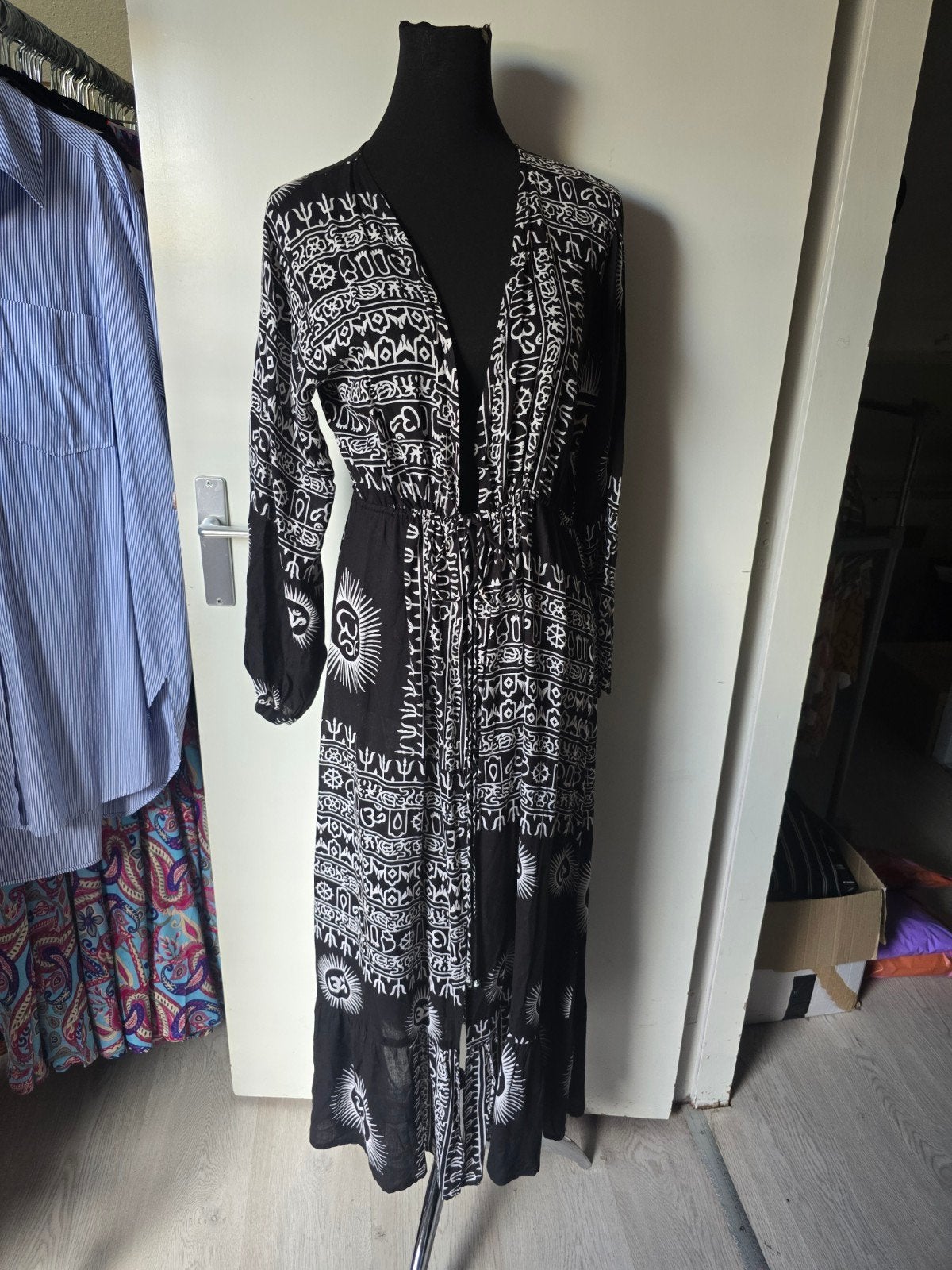 dames kimono, Maat 38/40 (M), Zwart, Ophalen of Verzenden, Zo goed als nieuw