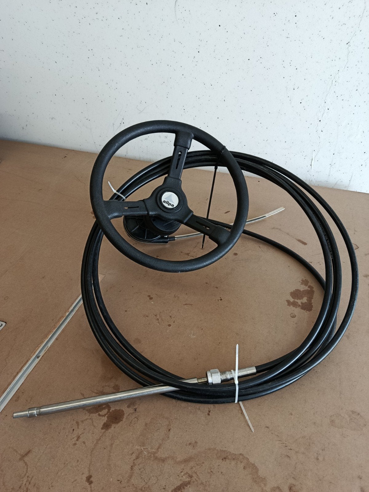 Zwart Stuurwiel met Stuurkabel en Systeem voor Boten, Watersport en Boten, Ophalen of Verzenden, Nieuw, Motor en Techniek