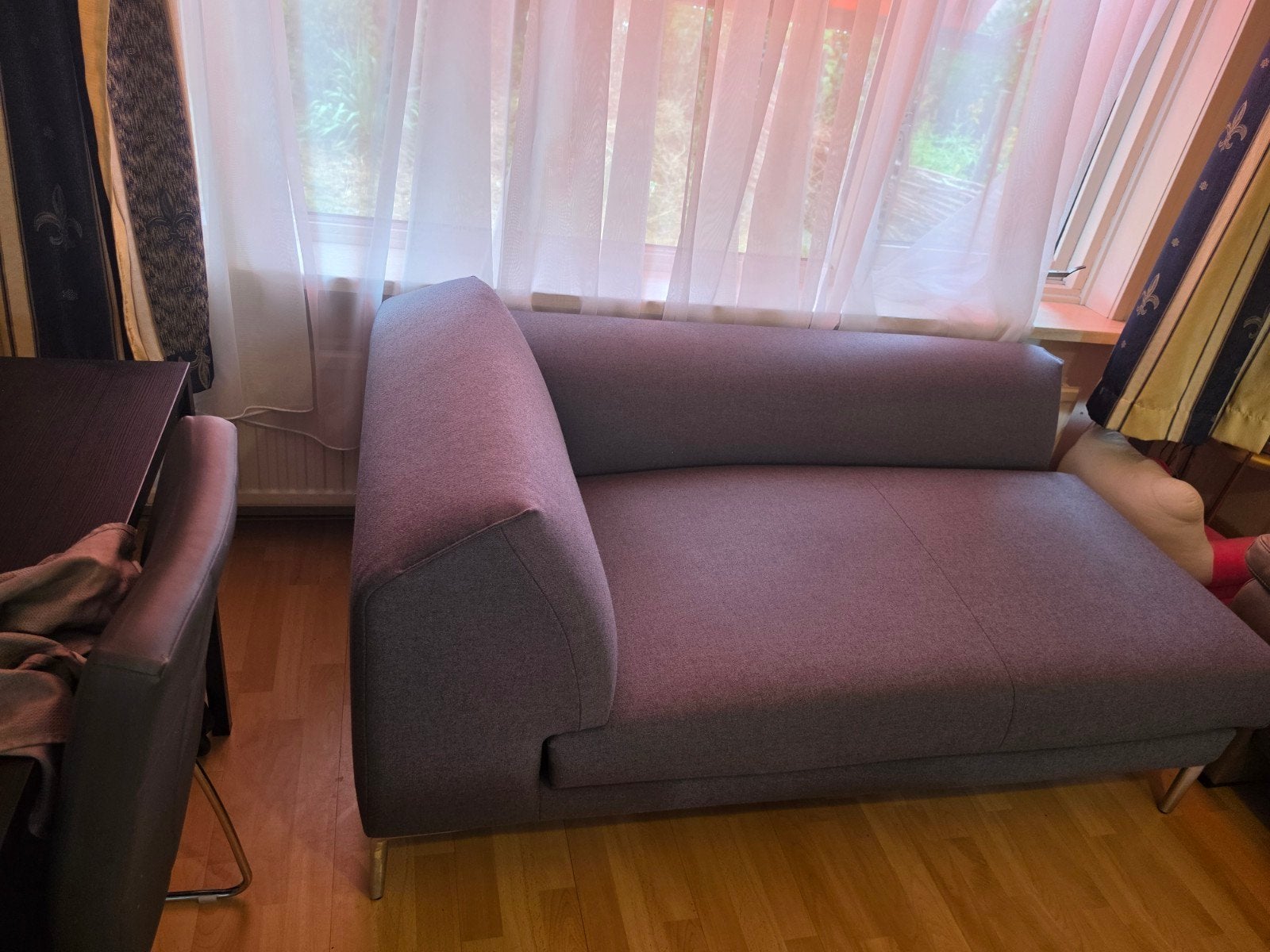 Comfortabele grijze chaise longue, Eenpersoons, 125 tot 150 cm, 150 tot 200 cm, Ophalen of Verzenden