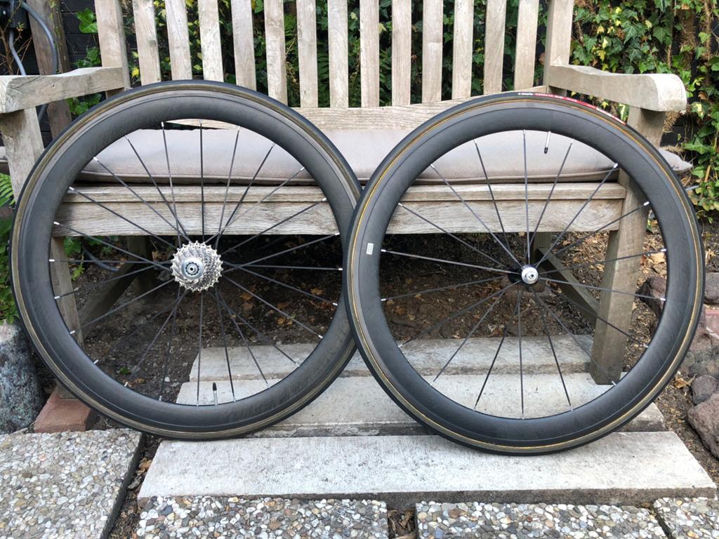 Carbon racefiets wielen - lichtgewicht en snel - tubular, Wiel, Gebruikt, Ophalen of Verzenden, Racefiets